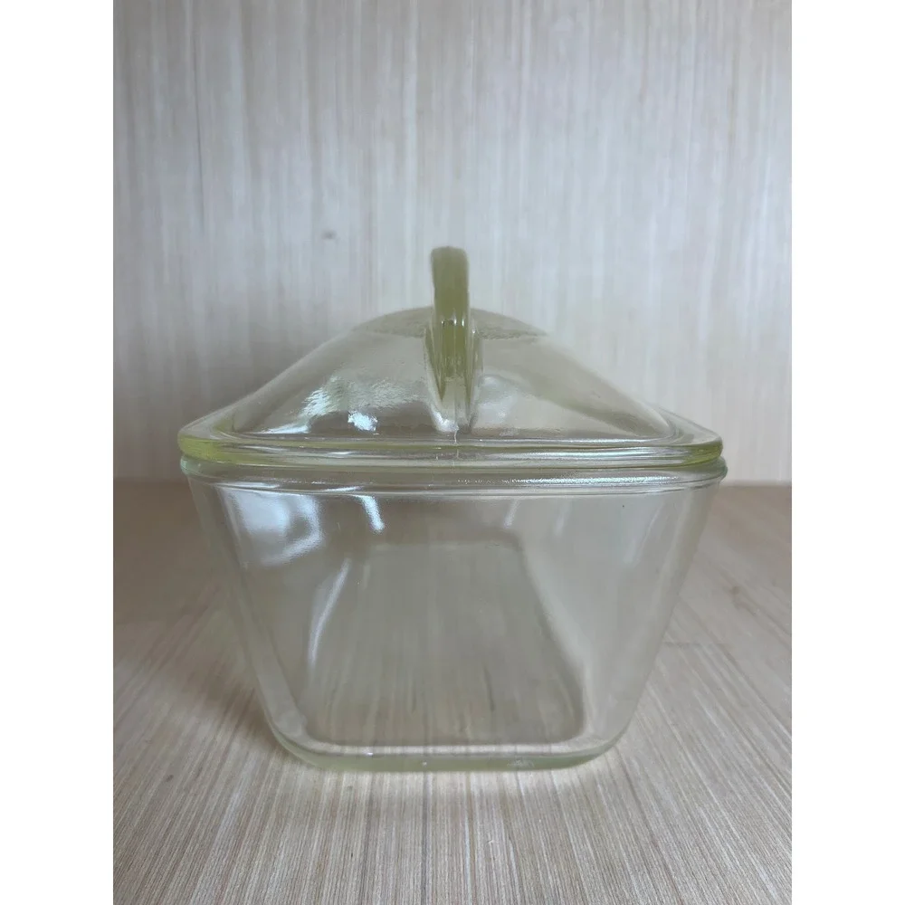 Vintage Westinghouse Clear Glass Refrigerator Dish with Lid Rectangular Storage